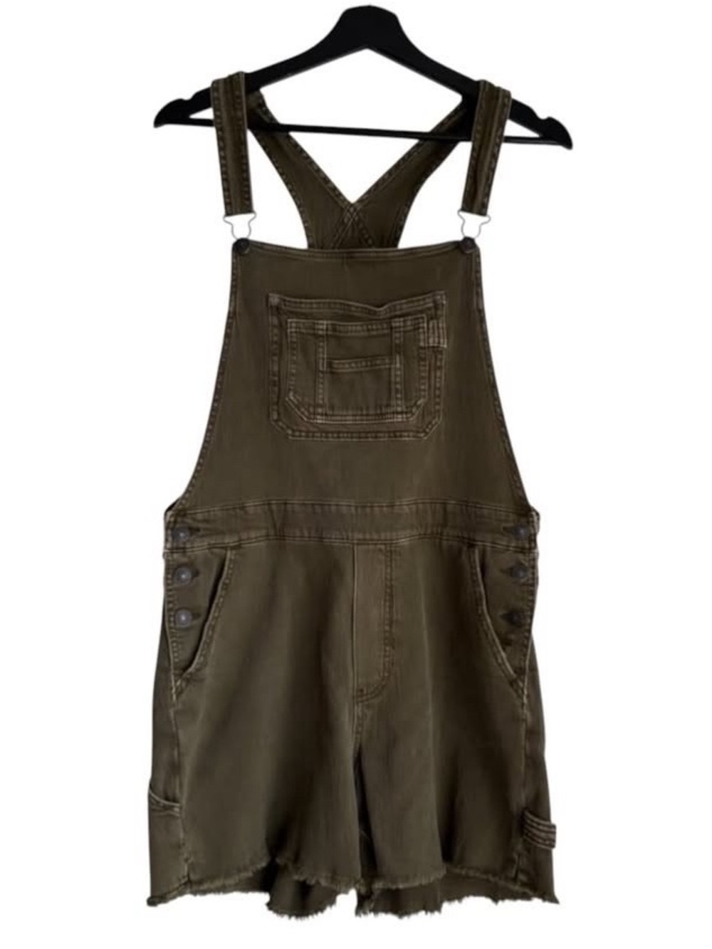 aerie Green Short Overall Romper shortalls overalls playsuit American eagle